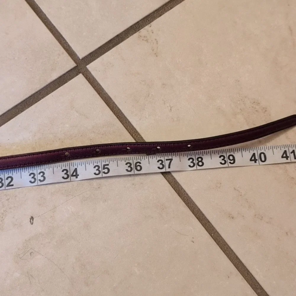 Gucci Belt GG Maroon Leather Thin US Burgundy Red Size 38